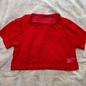 Go Softwear Red Mesh Crop Tee
